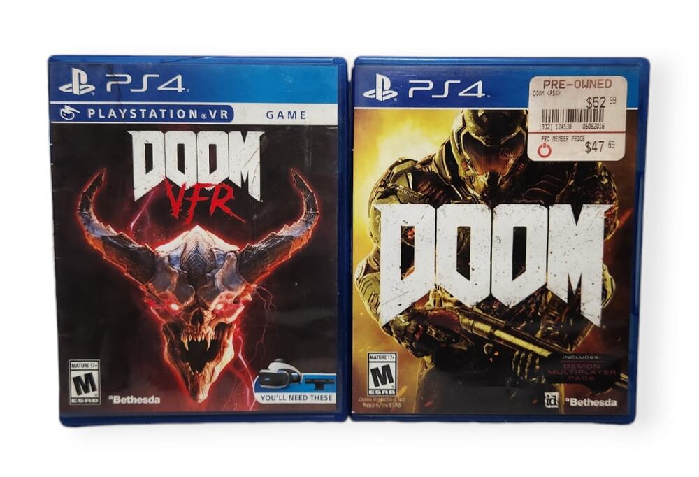 PS4 Doom And Doom VFR CIB (Bethesda, 2016, 2017) Pre-owned
